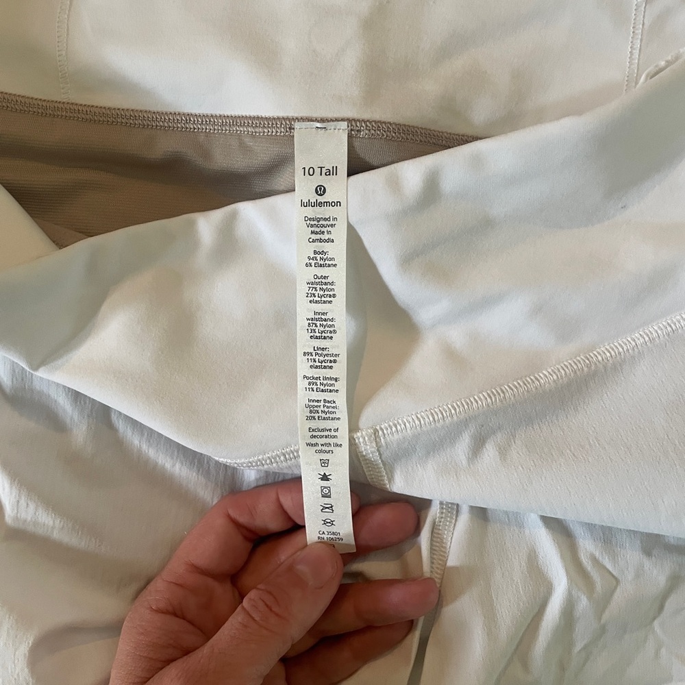 White Lululemon shorts